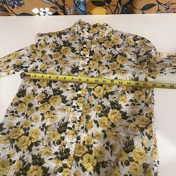 J. CREW Classic-fit ruffleneck shirt in Liberty® Carline Rose Size 0 Button-up - Picture 9 of 10